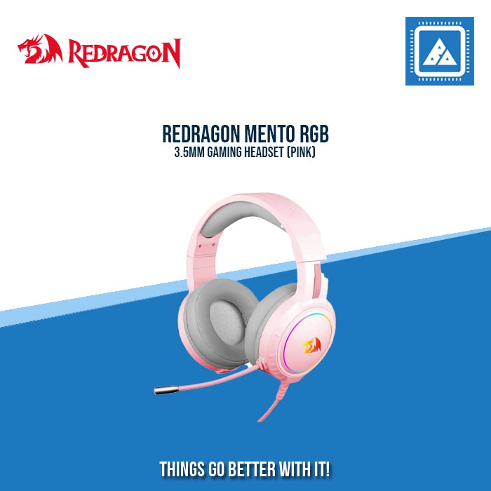 REDRAGON MENTO RGB 3.5MM GAMING HEADSET (PINK)