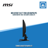 MSI G255F 24.5" FHD LED RAPID IPS GAMING MONITOR 180HZ 1MS WLMNT (2XHDMI, DP)