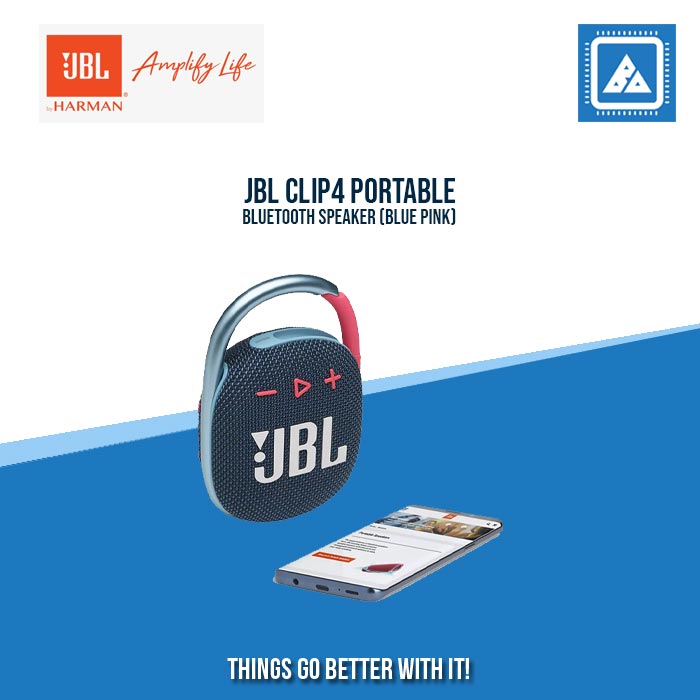 JBL CLIP4 PORTABLE BLUETOOTH SPEAKER (BLUE PINK)