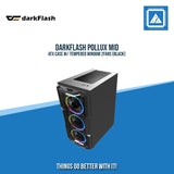 DARKFLASH POLLUX MID ATX CASE W/ TEMPERED WINDOW 2FANS (BLACK)
