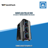 DARKFLASH POLLUX MID ATX CASE W/ TEMPERED WINDOW 2FANS (BLACK)