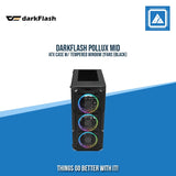 DARKFLASH POLLUX MID ATX CASE W/ TEMPERED WINDOW 2FANS (BLACK)