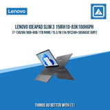 LENOVO IDEAPAD SLIM 3 15IRH10-83K100H6PH I7-13620H/8GB+8GB/1TB NVME | BEST FOR FREELANCER