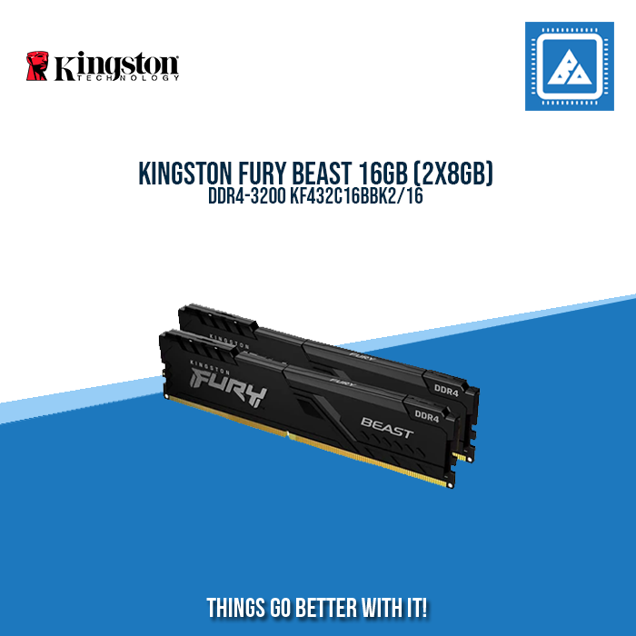 KINGSTON FURY BEAST 16GB (2X8GB) DDR4-3200 KF432C16BBK2/16