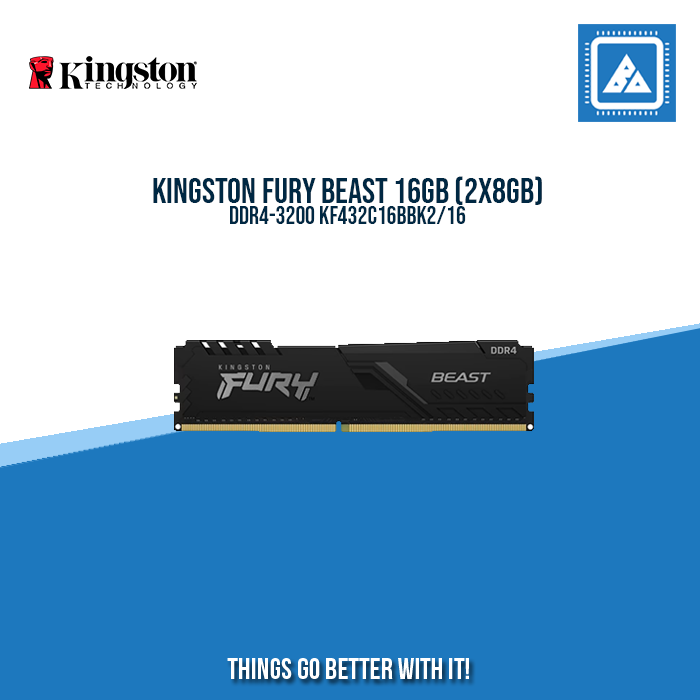 KINGSTON FURY BEAST 16GB (2X8GB) DDR4-3200 KF432C16BBK2/16