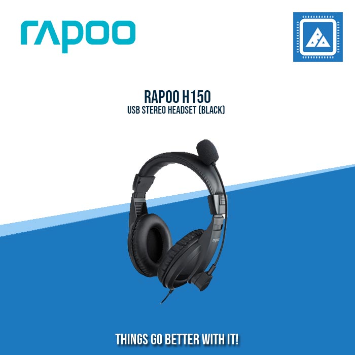 RAPOO H150 USB STEREO HEADSET (BLACK)