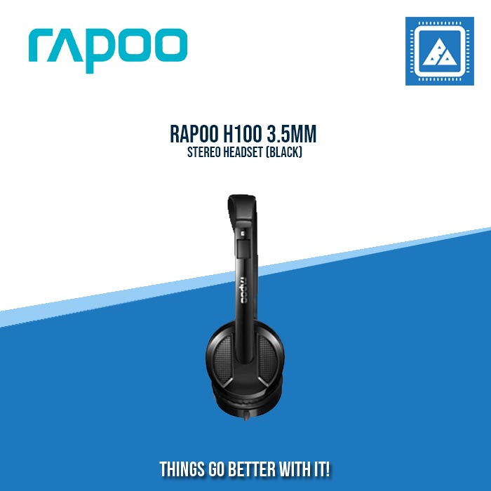 RAPOO H100 3.5MM STEREO HEADSET (BLACK)