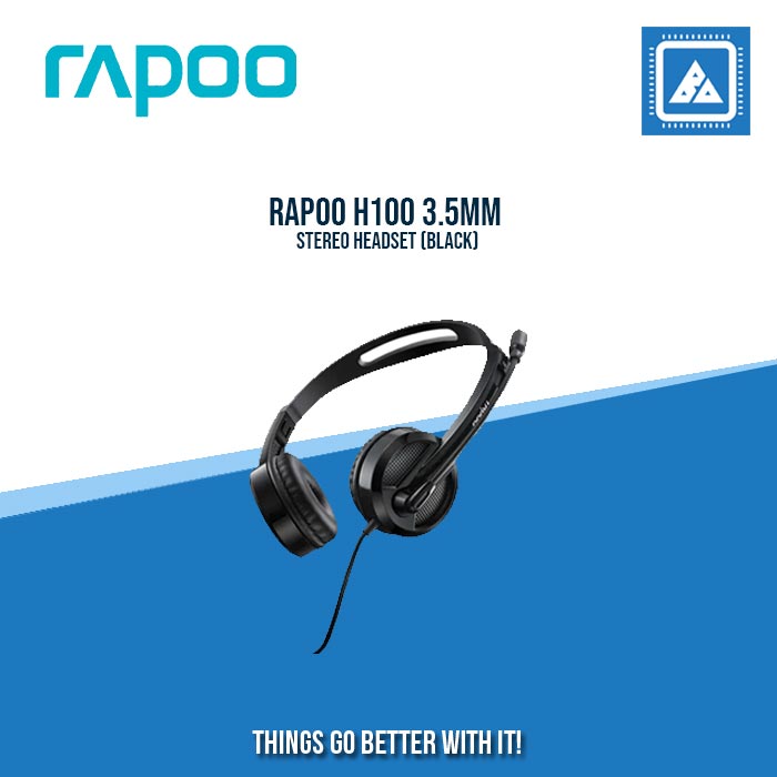 RAPOO H100 3.5MM STEREO HEADSET (BLACK)