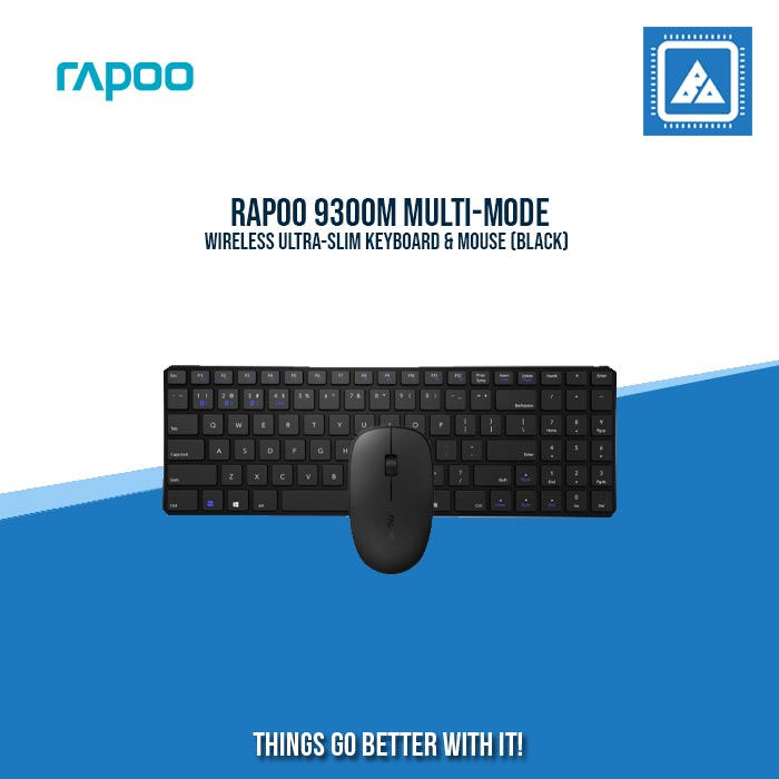 RAPOO 9300M MULTI-MODE WIRELESS ULTRA-SLIM KEYBOARD & MOUSE (BLACK)