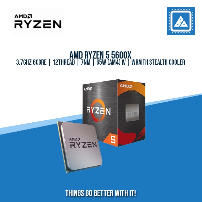 AMD RYZEN 5 5600X 3.7GHZ 6CORE | 12THREAD | 7NM | 65W (AM4) W | WRAITH STEALTH COOLER