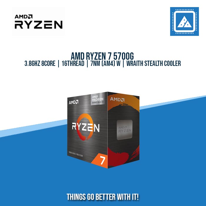 AMD RYZEN 7 5700G 3.8GHZ 8CORE | 16THREAD | 7NM (AM4) W | WRAITH STEALTH COOLER
