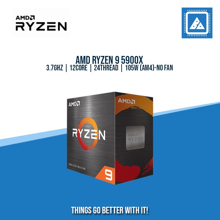 AMD RYZEN 9 5900X 3.7GHZ | 12CORE | 24THREAD | 105W (AM4)-NO FAN