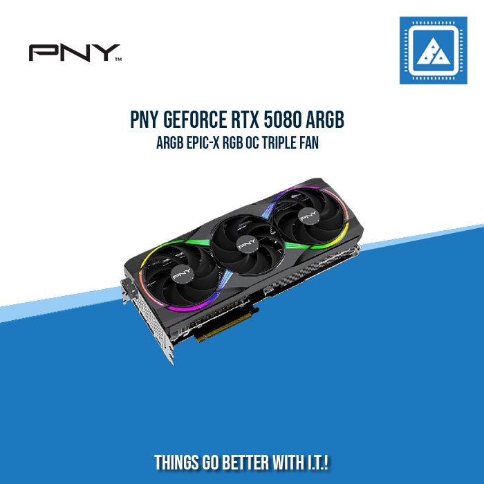 PNY GeForce RTX 5080 ARGB EPIC-X RGB OC Triple Fan GPU(VCG508016TFXPB1-O)