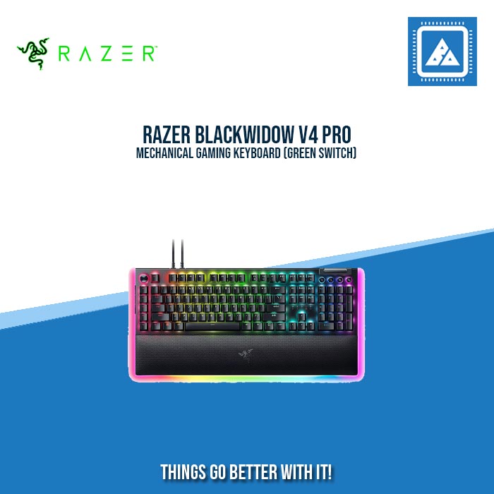 RAZER BLACKWIDOW V4 PRO MECHANICAL GAMING KEYBOARD (GREEN SWITCH)