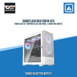 DARKFLASH DK415M M-ATX TOWER CASE W/ TEMPERED GLASS SIDE PANEL, 2 ARGB FANS (WHITE)