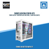 DARKFLASH DK415M M-ATX TOWER CASE W/ TEMPERED GLASS SIDE PANEL, 2 ARGB FANS (WHITE)