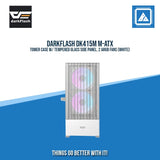 DARKFLASH DK415M M-ATX TOWER CASE W/ TEMPERED GLASS SIDE PANEL, 2 ARGB FANS (WHITE)