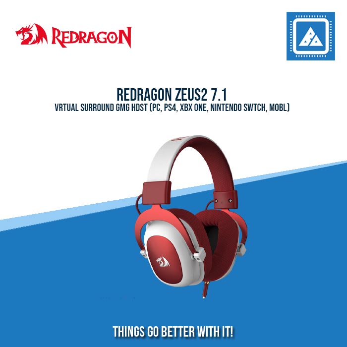 REDRAGON ZEUS2 7.1 VRTUAL SURROUND GMG HDST (PC, PS4, XBX ONE, NINTENDO SWTCH, MOBL)