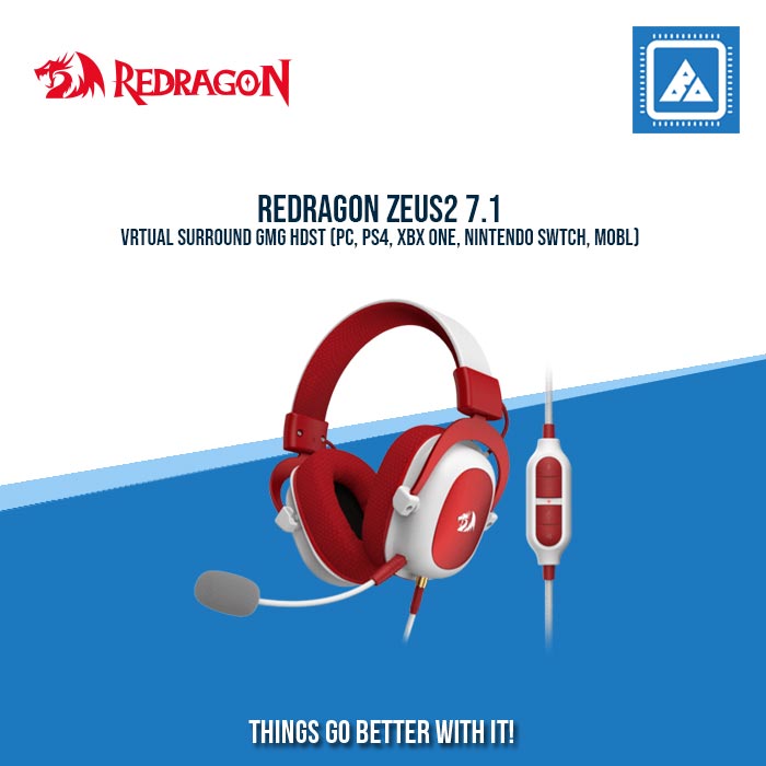 REDRAGON ZEUS2 7.1 VRTUAL SURROUND GMG HDST (PC, PS4, XBX ONE, NINTENDO SWTCH, MOBL)