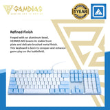 GAMDIAS Hermes M5 Mechanical Gaming Keyboard, Dual-Colored Keycaps, 6 Built-in Lighting Effects, Ice Blue Backlight Colors and N-Key Rollover (Hermes M5)