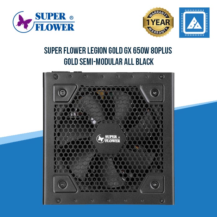 Super Flower LEGION Gold GX 650W 80Plus Gold Semi-Modular All Black Flat Cables Power Supply SF-650P14XE
