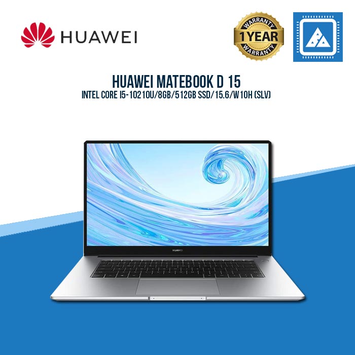 HUAWEI MATEBOOK D 15 I5-10210U | 8GB | 512GB SSD | 15.6 | W10H (SLV) Laptop  for Students and Freelancers