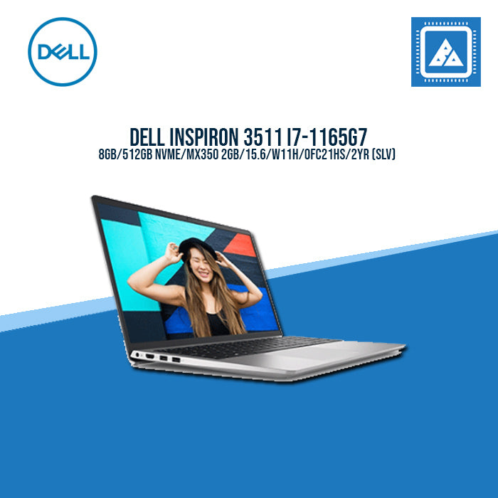 DELL INSPIRON 3511 I7-1165G7/8GB/512GB NVME/MX350 2GB/15.6/W11H/OFC21HS/2YR (SLV)