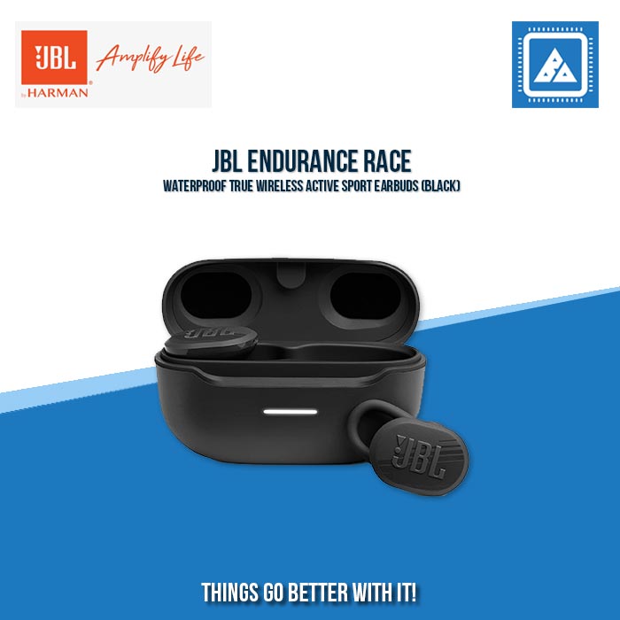 JBL ENDURANCE RACE WATERPROOF TRUE WIRELESS ACTIVE SPORT EARBUDS (BLACK)