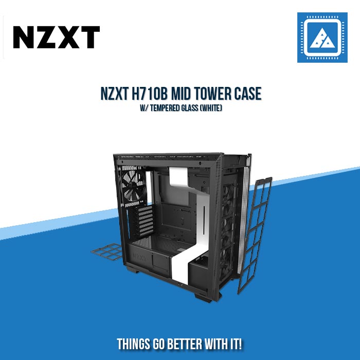 NZXT H710B MID TOWER CASE W/ TEMPERED GLASS (WHITE)