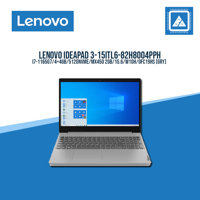 LENOVO IDEAPAD 3-15ITL6-82H8004PPH I7-1165G7/4GB+4GB/512GB NVME/MX450 2GB/15.6/W10H/OFC19HS (GRY)