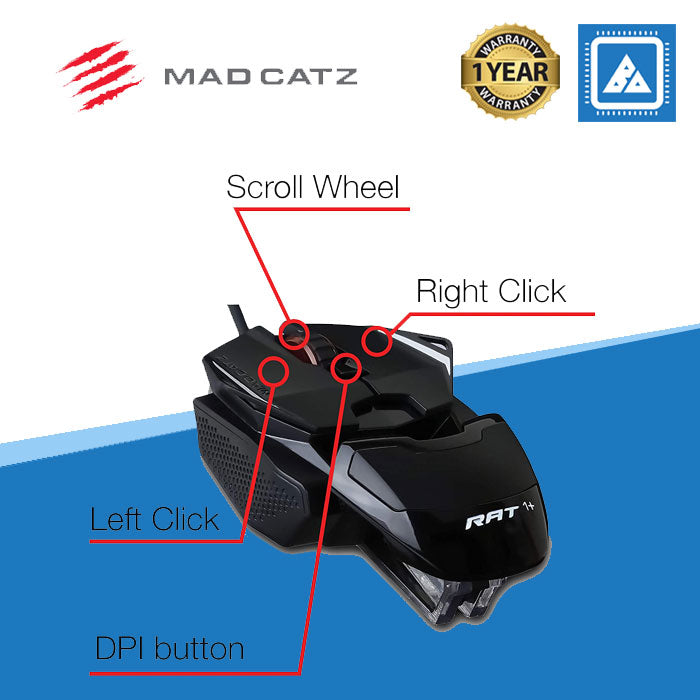 Mad Catz The Authentic R.A.T. 1+ Optical Gaming Mouse