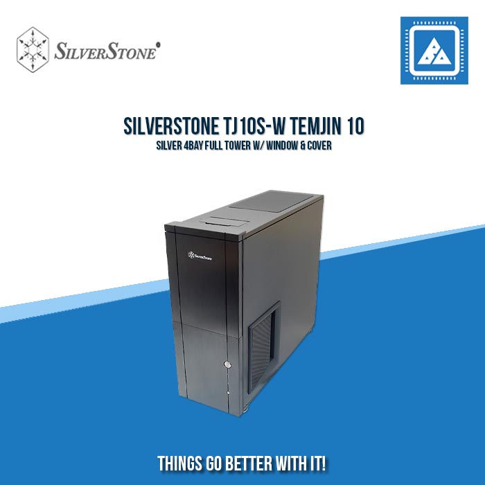 SILVERSTONE TJ10S-W TEMJIN 10 SILVER 4BAY FULL TOWER W/ WINDOW & COVER