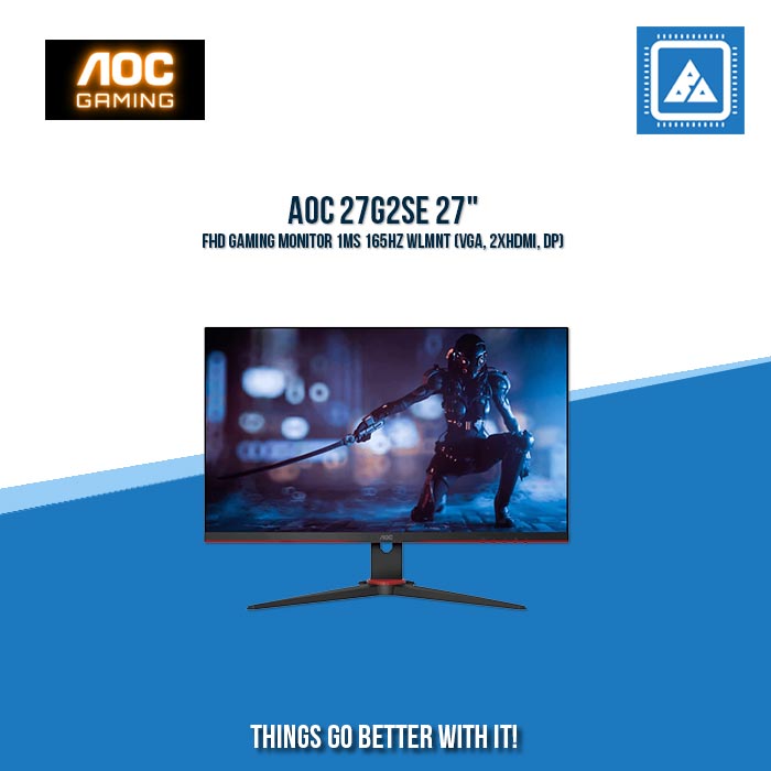 AOC 27G2SE 27" FHD GAMING MONITOR 1MS 165HZ WLMNT (VGA, 2XHDMI, DP)