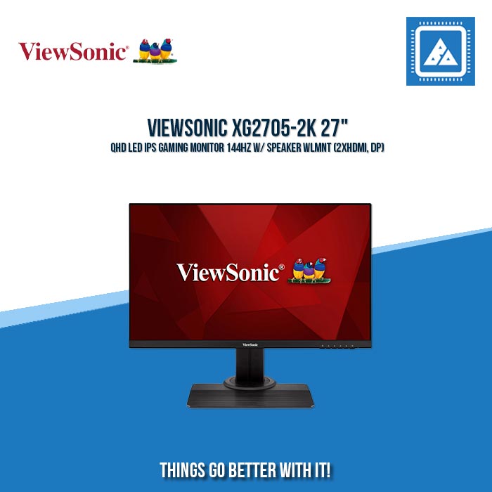 VIEWSONIC XG2705-2K 27" QHD LED IPS GAMING MONITOR 144HZ W/ SPEAKER WLMNT (2XHDMI, DP)