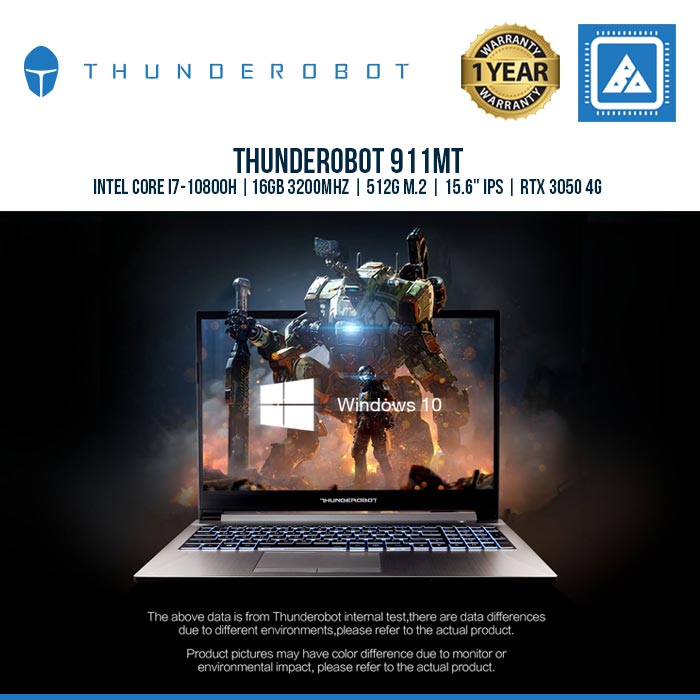 THUNDEROBOT 911MT | Intel core i7-10800h |16GB 3200mhz | 512G M.2 | 15.6