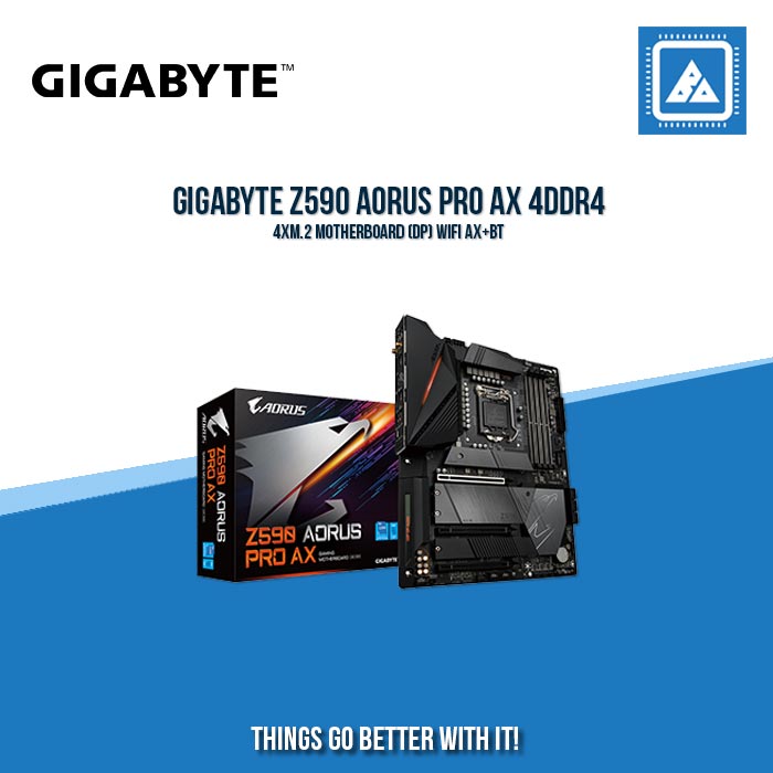 GIGABYTE Z590 AORUS PRO AX 4DDR4 4XM.2 MOTHERBOARD (DP) WIFI AX+BT