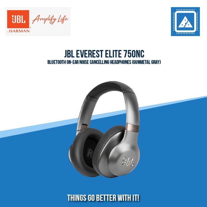 JBL EVEREST ELITE 750NC BLUETOOTH ON-EAR NOISE CANCELLING HEADPHONES (GUNMETAL GRAY)