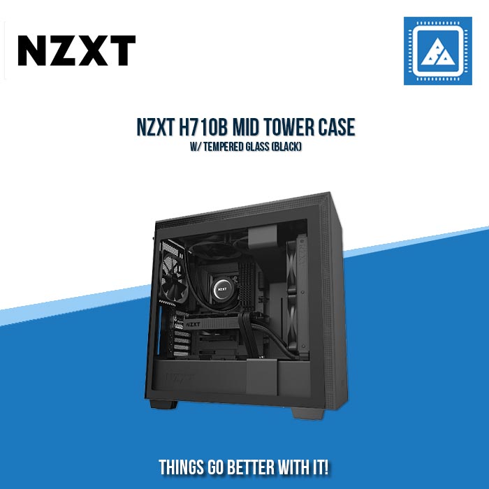 NZXT H710B MID TOWER CASE W/ TEMPERED GLASS (BLACK)