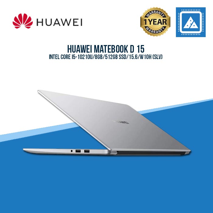 HUAWEI MATEBOOK D 15 I5-10210U | 8GB | 512GB SSD | 15.6 | W10H (SLV)  Laptop for Students and Freelancers