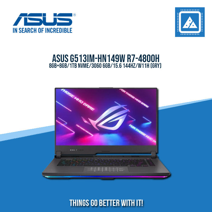 ASUS ROG STRIX G513IM-HN149W R7-4800H/8GB+8GB/1TB NVME/3060 6GB | BEST FOR GAMING AND AUTOCAD LAPTOP