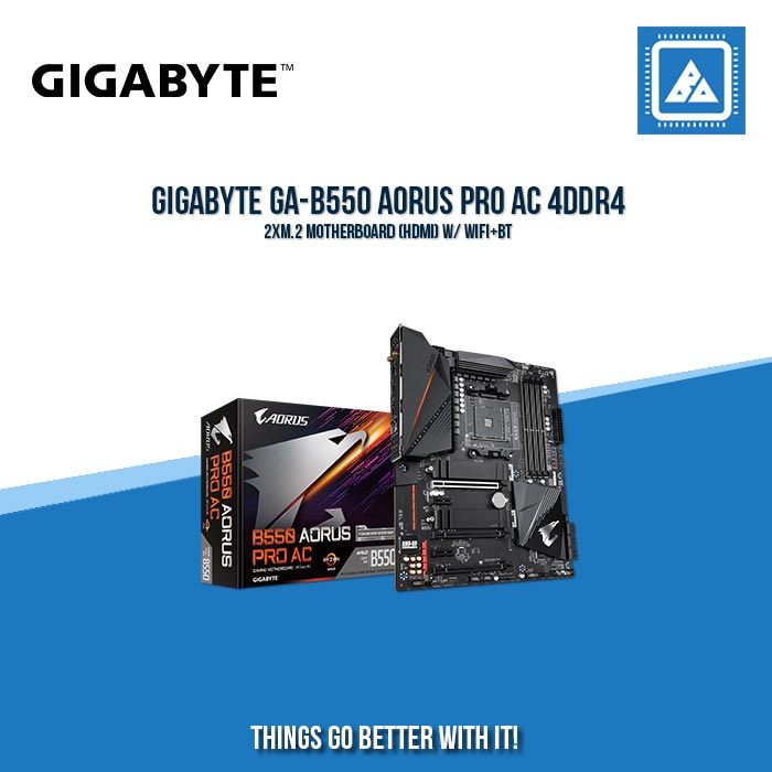 GIGABYTE GA-B550 AORUS PRO AC 4DDR4 2XM.2 MOTHERBOARD (HDMI) W/ WIFI+BT