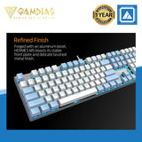 GAMDIAS Hermes M5 Mechanical Gaming Keyboard, Dual-Colored Keycaps, 6 Built-in Lighting Effects, Ice Blue Backlight Colors and N-Key Rollover (Hermes M5)