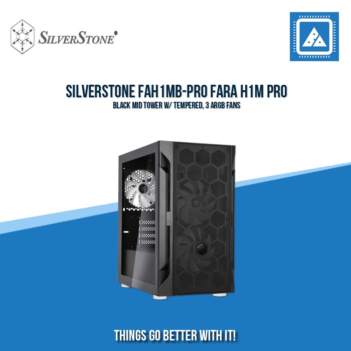SILVERSTONE FAH1MB-PRO FARA H1M PRO BLACK MID TOWER W/ TEMPERED, 3 ARGB FANS