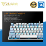 GAMDIAS Hermes M5 Mechanical Gaming Keyboard, Dual-Colored Keycaps, 6 Built-in Lighting Effects, Ice Blue Backlight Colors and N-Key Rollover (Hermes M5)