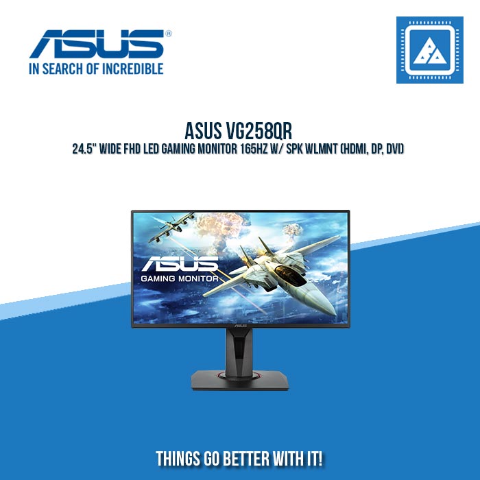 ASUS VG258QR 24.5" WIDE FHD LED GAMING MONITOR 165HZ W/ SPK WLMNT (HDMI, DP, DVI)