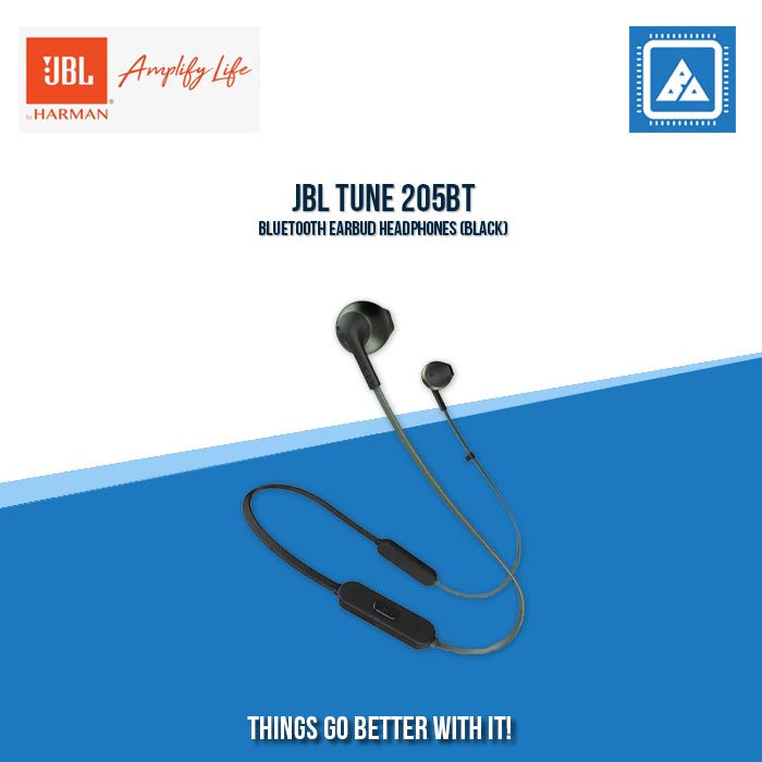 JBL TUNE 205BT BLUETOOTH EARBUD HEADPHONES (BLACK)