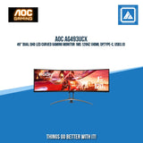 AOC AG493UCX 49" DUAL QHD LED CURVED GAMING MONITOR 1MS 120HZ (HDMI, DP,TYPE-C, USB3.0)