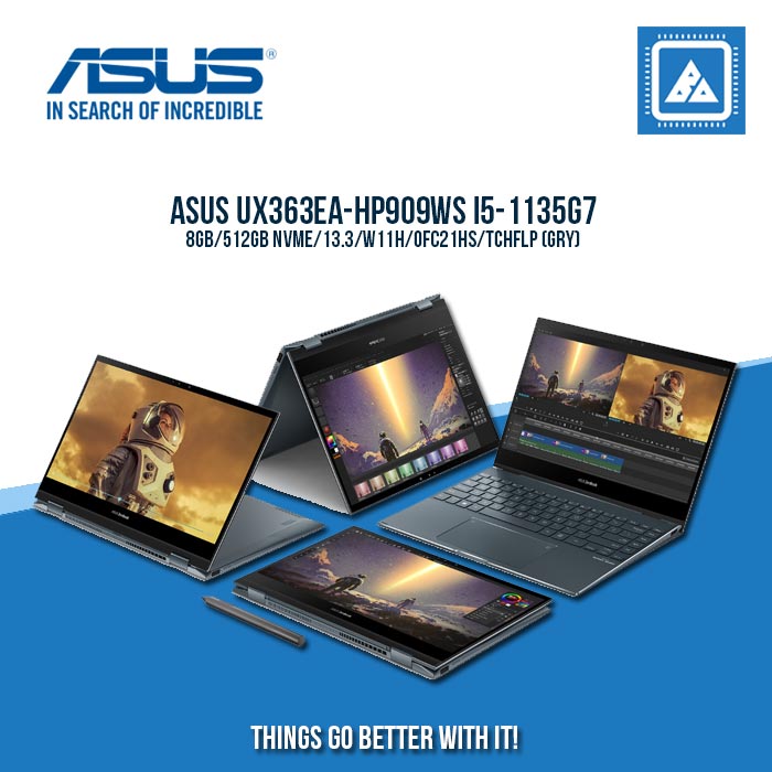 ASUS UX363EA-HP909WS  Zenbook Flip 13 UX363 (11th gen Intel) I5-1135G7 13” OLED Best for Freelancers and Students