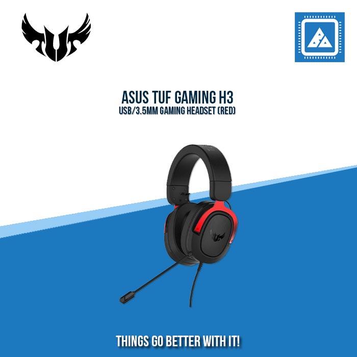 ASUS TUF GAMING H3 USB/3.5MM GAMING HEADSET (RED)