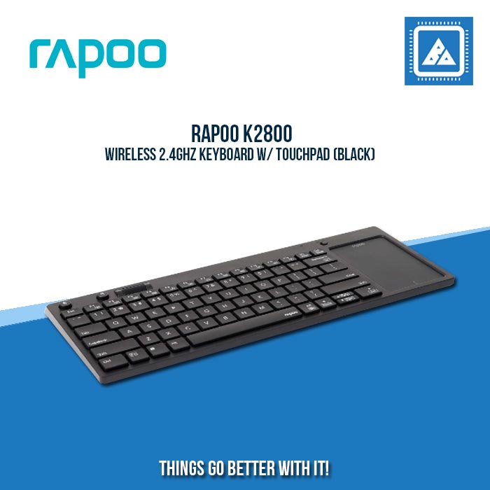 RAPOO K2800 WIRELESS 2.4GHZ KEYBOARD W/ TOUCHPAD (BLACK)